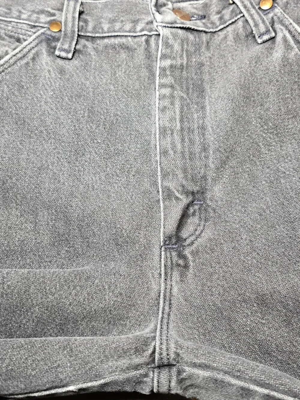 Vintage Wrangler 13MWZ Black Jeans Made in USA Cowboy Cut Mens Tag 35x34 Fits 33